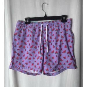 Bonobos Purple Watermelon Print Short Swim Trunks Small